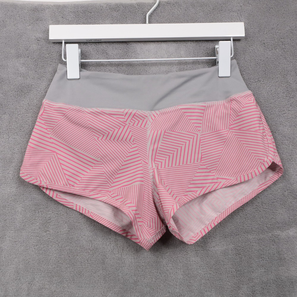 RABBIT Athletic Running Shorts Workout Gym Training Geometric Print Pink Sz XS